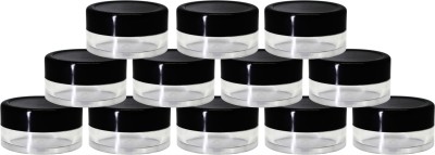 nsb herbals Plastic Utility Container  - 8 ml(Pack of 12, Clear, Black)