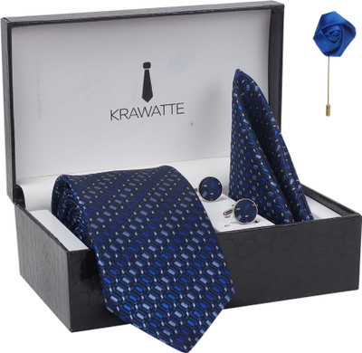 KRAWATTE Satin Tie & Cufflink(Blue)