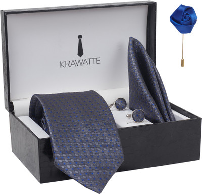 KRAWATTE Satin Tie & Cufflink(Grey)