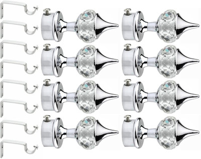 Ghazian Silver Rod Rail Bracket Metal(Pack of 16)