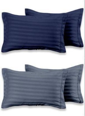 Sahor Decor Polycotton Pillows Cover(Pack of 4, 45 cm*70 cm, Blue, Grey)