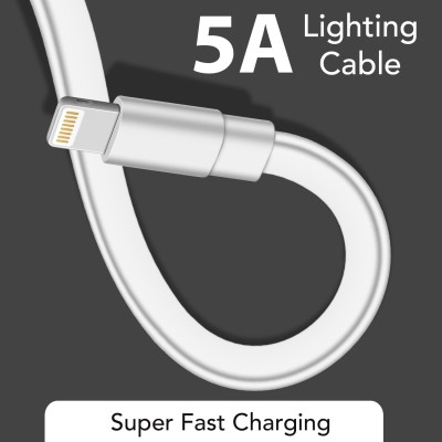 Moreko Lightning Cable 5 A 1.2 m copper briding Prime Quality Lightning to USB Charge & Sync Data Cable for Iphone(Compatible with All Apple Devices, All iPhones,iPad,MacBook, White, One Cable)