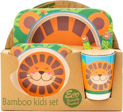 EZ Life Pack of 5 Bamboo Dinner Set(Multicolor, Microwave Safe)