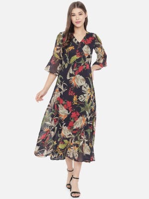 SLENOR Women A-line Multicolor Dress