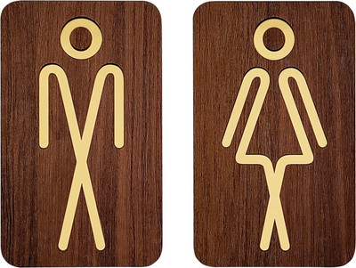 SUNSIGNS -Male and Female Toilet Signage Board, Size 5.1 X 8.25 Inch Emergency Sign