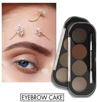 Facejewel Eyebrow Powder Cake with brush Brow Palette Eyebrow Enhancer Waterproof 4 in one 4 g(Multicolor)