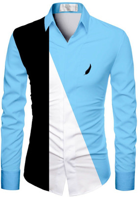 online cloth khazana Polycotton Colorblock Shirt Fabric