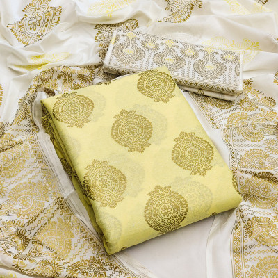 Aumki Cotton Blend Floral Print Salwar Suit Material