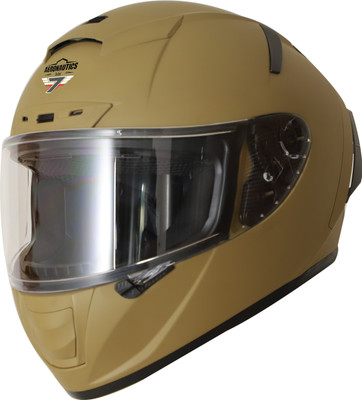 Steelbird SA-2 7Wings Super Aeronautics Full Face Helmet Motorbike Helmet(Matt Battle Green with Clear Visor)