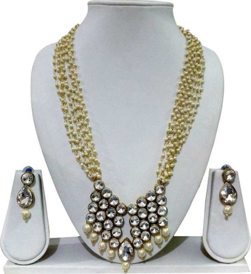 CATALYST Alloy Gold-plated White Jewellery Set(Pack of 1)