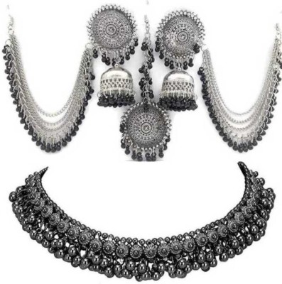 YUVAANSH COLLECTION Silver Silver Black, Silver Jewellery Set(Pack of 1)