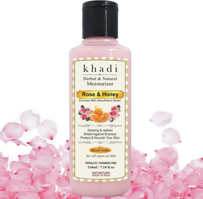 Satvayush Khadi Rose Honey Moisturizer Enriched with Shea/Kokum Butter(210 ml)