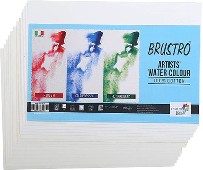 BRuSTRO Mixed paper Unrulled 10cmX14cm 300 gsm Watercolor Paper(Set of 3, White)