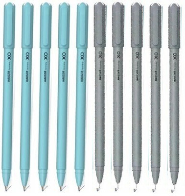 HAUSER XO Pack of 10(5 Blue+5Black) Ball Pen(Pack of 10, Ink Color - Blue, Black)
