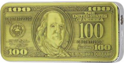 GOHMAN 100 Dollar Gold Slider Lighter Slider Dollar 100 Lighter Pocket Lighter(Gold)