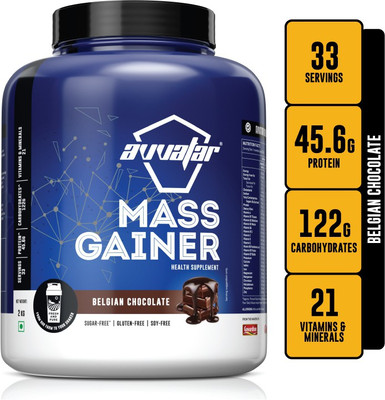 Avvatar Mass Gainer Belgian Chocolate 2Kg Weight Gainers/Mass Gainers(2 kg, Belgian Chocolate)