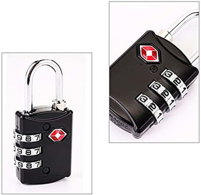 uptodatetools TSA Approved Luggage Lock Travel Clearance & Password Lock (Pack of 1) Safety Lock(Black)