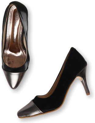 Marc Loire Women Black, Silver Heels