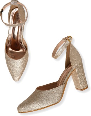 Marc Loire Women Heels(Gold , 2)