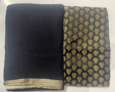 Durga Emporio Woven Banarasi Chiffon Saree(Black)