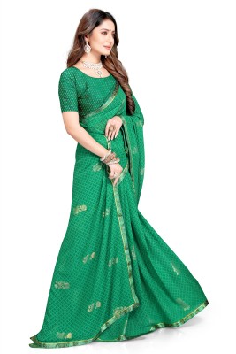 mahalaxmi fab Ombre, Blocked Printed Bollywood Silk Blend, Georgette Saree(Light Green)