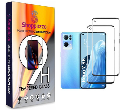 Shoppitzzo Edge To Edge Tempered Glass for Oppo Reno 7 SE/NeoShield Tempered Glass/Full Screen Coverage-Edge to Edge/9H(Pack of 2)