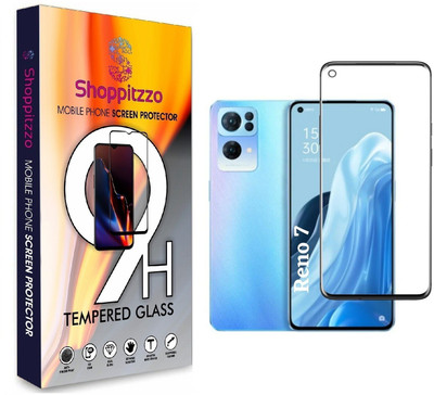 Shoppitzzo Edge To Edge Tempered Glass for Oppo Reno 7/NeoShield Tempered Glass/Full Screen Coverage-Edge to Edge/9H(Pack of 1)