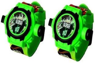 Trade Globe 24 Images Ben 10 Projector for Kids Projector Watch Pack Of 2 Digital Watch  - For Boys