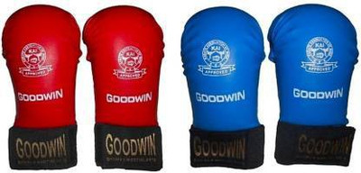 GOODWIN Generic Karate Hand Gloves M Martial Art Gloves (Blue, Red) Boxing Gloves(Red, Blue)