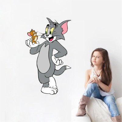 Decor Villa 60 cm Wall Sticker (Tom and jerry,Surface Covering Area -60 x 35 cm) Removable Sticker(Pack of 1)