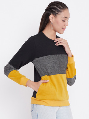 Austin Wood Full Sleeve Color Block Women Sweatshirt