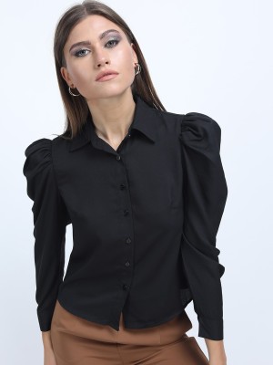 Tokyo Talkies Party Solid Women Black Top