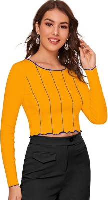 lovespreadin Casual Striped Women Yellow Top