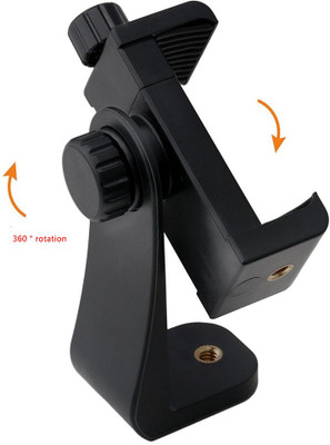PULTO Mount Attachment Mobile Clip Stand Tripod Mount Adapter Smartphone Holder Tripod, Monopod, Monopod Kit, Tripod Ball Head, Tripod Bracket, Tripod Clamp, Tripod Kit(Black, Supports Up to 700 g)