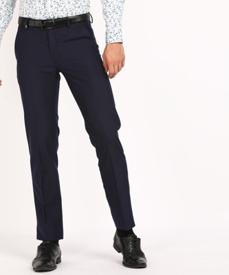VAN HEUSEN Regular Fit Men Dark Blue Trousers