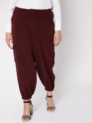 Vero Moda Curve Relaxed Women Maroon Trousers