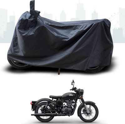 SEBONGO Waterproof Two Wheeler Cover for Royal Enfield(Bullet 350 Twinspark, Black)