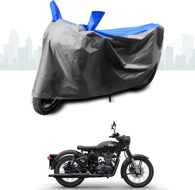 SEBONGO Two Wheeler Cover for Royal Enfield(Bullet 350 Twinspark, Blue)