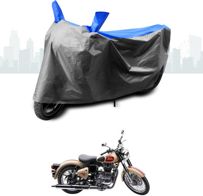 SEBONGO Waterproof Two Wheeler Cover for Royal Enfield(Bullet 500, Blue)