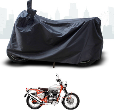 SEBONGO Two Wheeler Cover for Royal Enfield(Bullet Trials 350, Black)