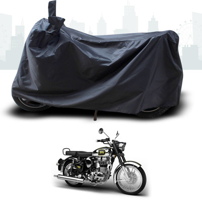 SEBONGO Two Wheeler Cover for Royal Enfield(Classic Chrome, Black)