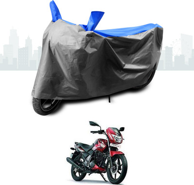 ANTHUB Two Wheeler Cover for TVS(Flame 125, Blue, Grey)
