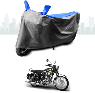 SEBONGO Waterproof Two Wheeler Cover for Royal Enfield(Classic Chrome, Blue)