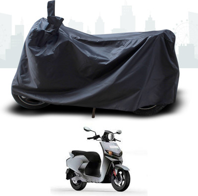 SEBONGO Two Wheeler Cover for 22Motors(Flow, Black)