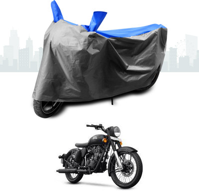 SEBONGO Waterproof Two Wheeler Cover for Royal Enfield(Classic 500, Blue)