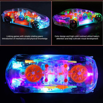 mega star Transparent 3D Gear Toy Light Up Toy Visible Colored Moving Gear  - 3 mm(Multicolor)