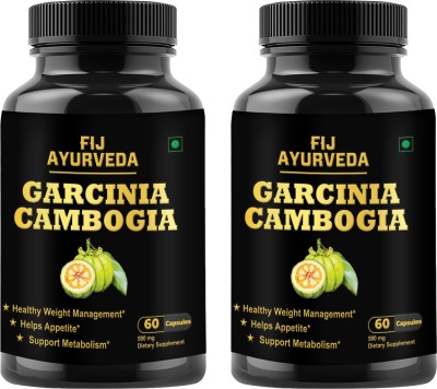 FIJ AYURVEDA Garcinia Cambogia Capsule For Weight Loss & Belly Fat – 60 Capsules(2 x 60 Capsules)