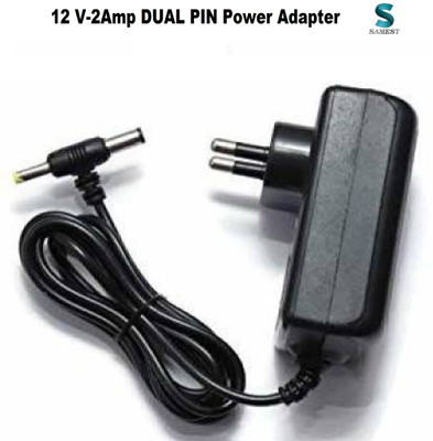 Samet 12v 2a Adaptor Powers Supply AC Input 100-240V Dc Output 12 Volt 2 Amp pack of 1 Worldwide Adaptor(Black)