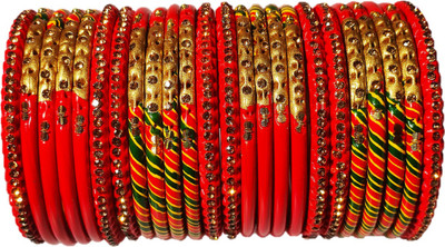 Anshi Creations Lac Copper Bangle Set(Pack of 24)