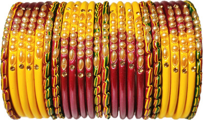 Anshi Creations Lac Bangle Set(Pack of 24)